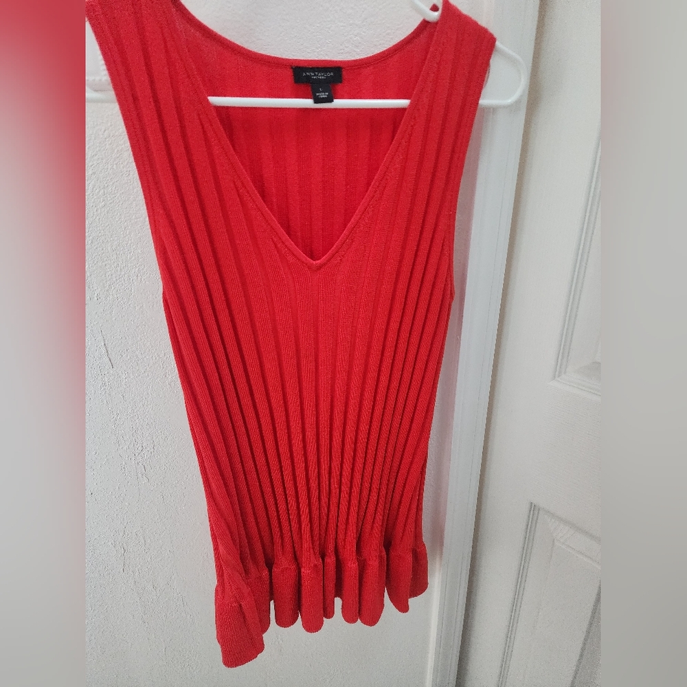 Ann Taylor Sleeveless Peplum Top